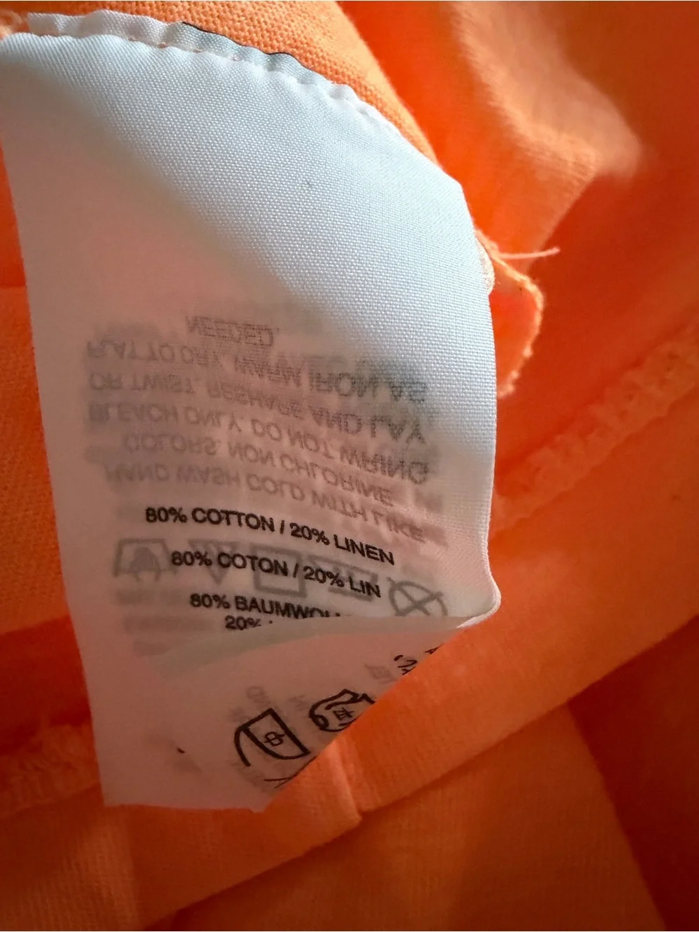 J.Crew Bright Orange Cotton Linen Cap Sleeve Tee Size Small